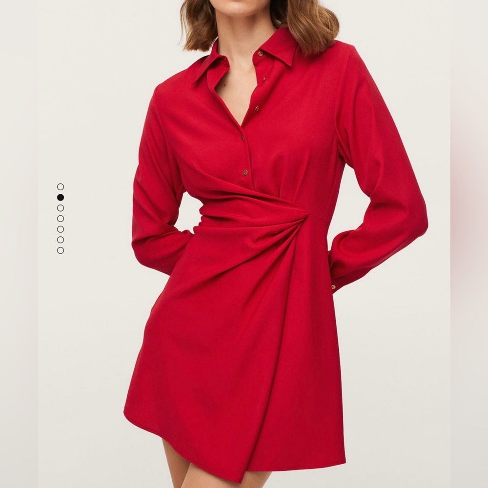 Asymmetrical shirt dress.